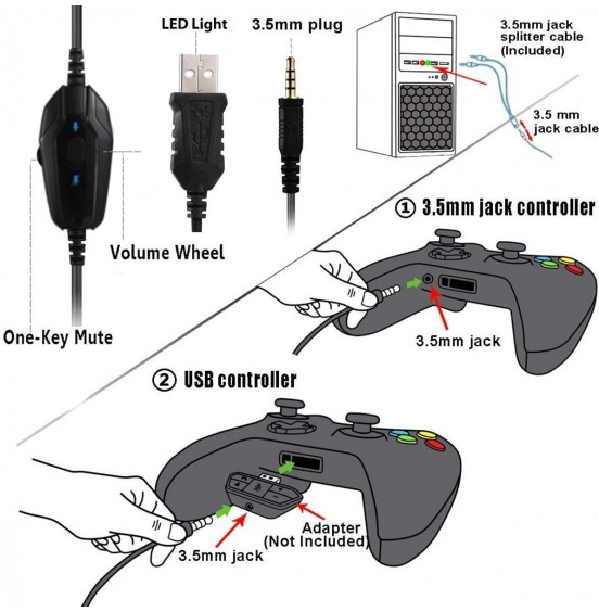 Pacrate Gaming Headset with Microphone for Laptop Xbox One Headset Computer PC Noise Cancelling Gaming Headphones with Microphone Stereo PS4 Headset for Kids Adults LED Lights Deep Bass Pacrate Gaming Headset with Microphone for Laptop Xbox One Headset Computer PC Noise Cancelling Gaming Headphones with Microphone Stereo PS4 Headset for Kids Adults LED Lights Deep Bass